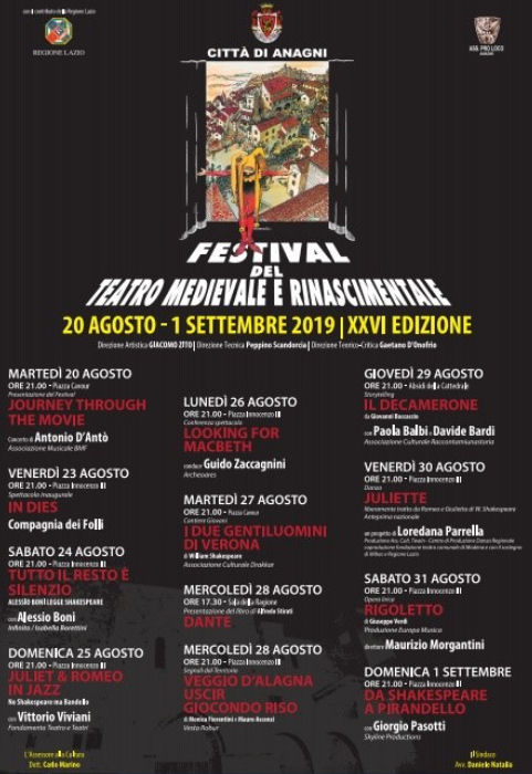 Anagni il consueto Festival del Teatro Medievale e Rinascimentale
